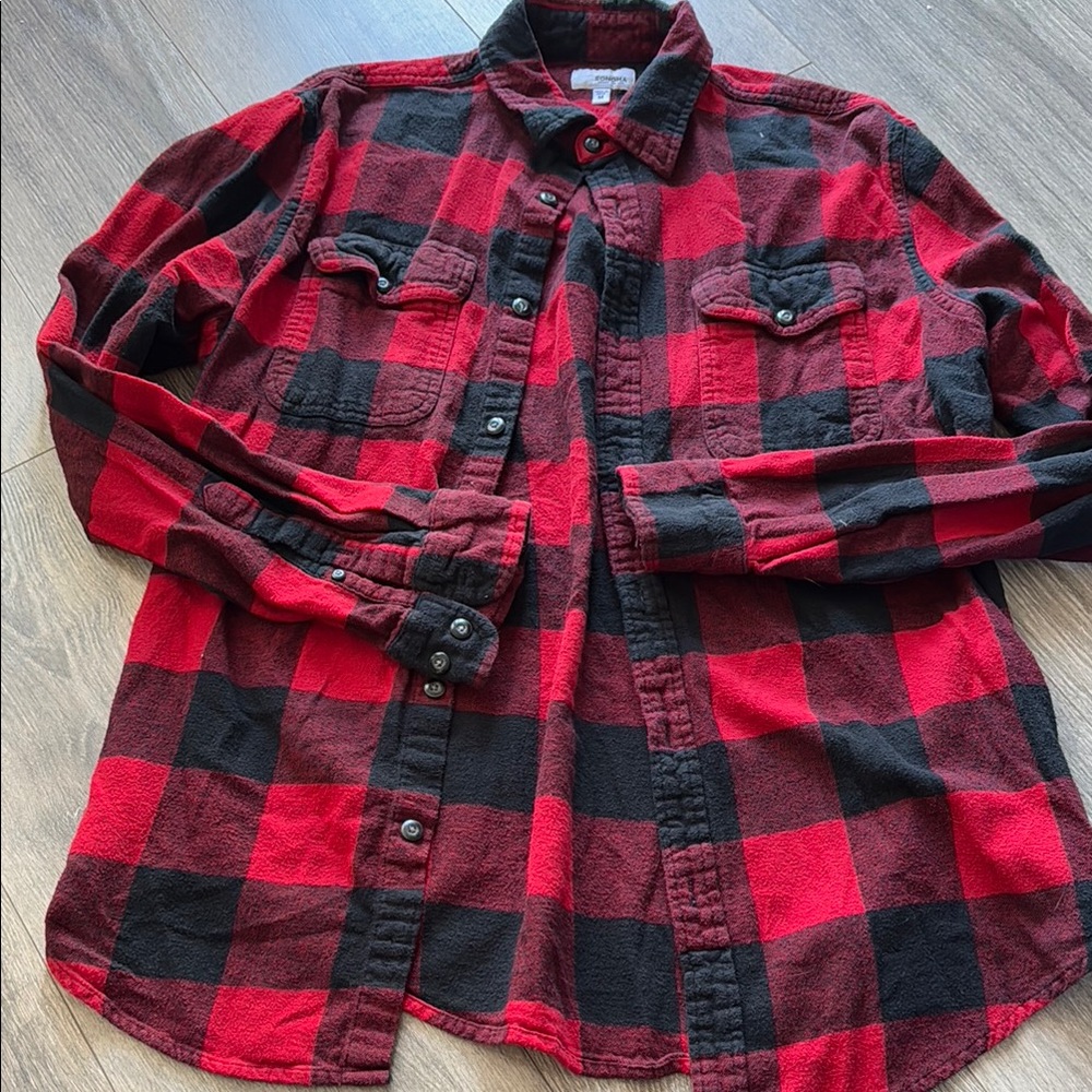 Sonoma Red and Black Casual Button Down Shirt